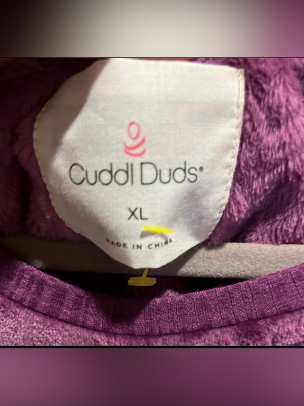 Cuddl Duds Plush Cable-Textured Crew Sweater - Purple - Picture 2 of 4